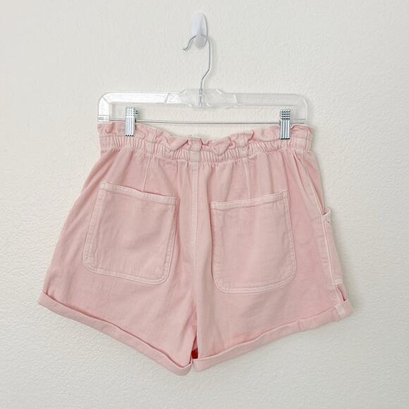 [American Eagle Outfitters] Pink High Rise Paperbag Elastic Waist Denim Shorts 6 - Picture 2 of 8